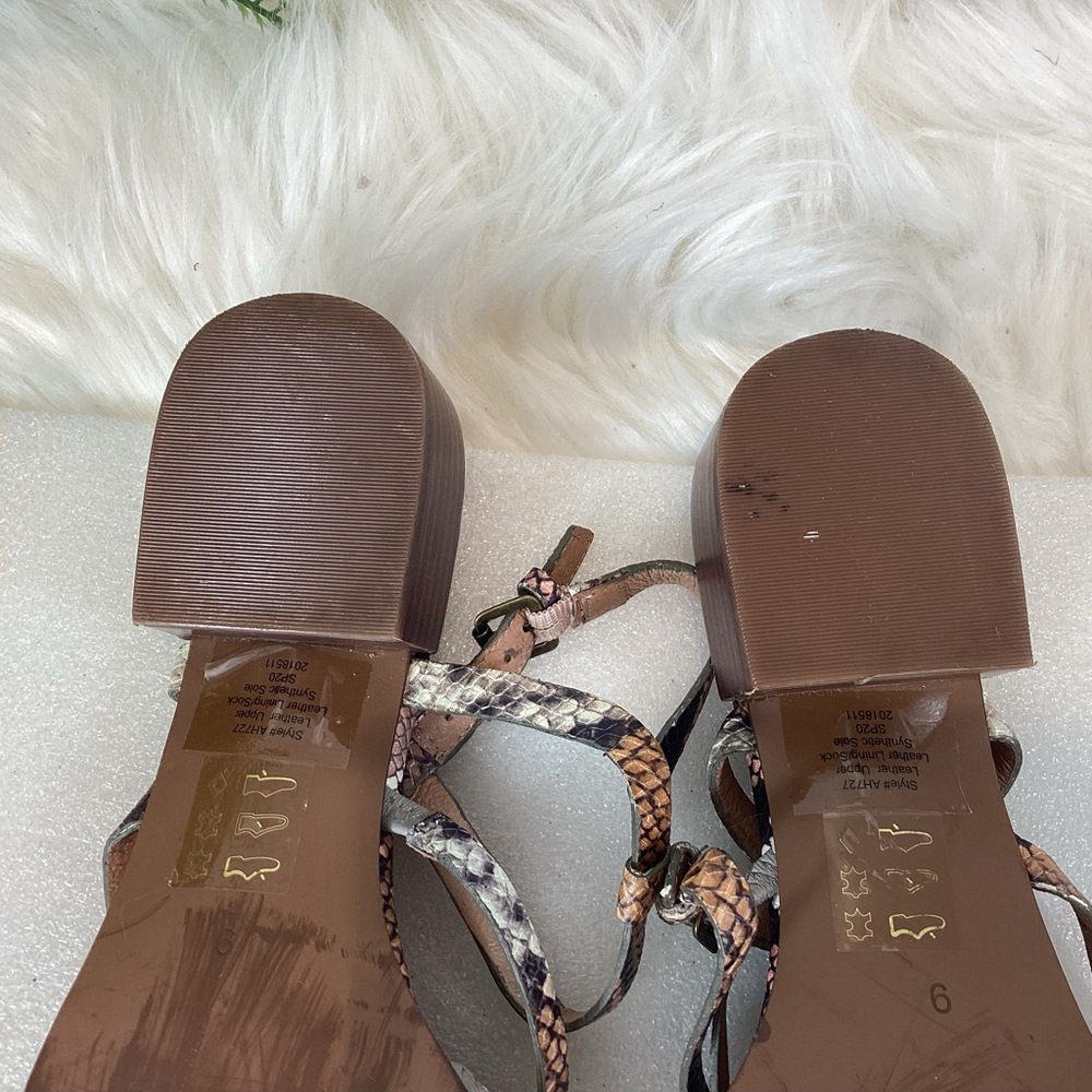 MADEWELL THE LORI LEATHER SNAKE EMBOSSED STRAPPY SANDAL SZ 9 - Picture 11 of 12